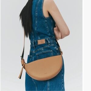 All Saints Half Moon Tan Crossbody